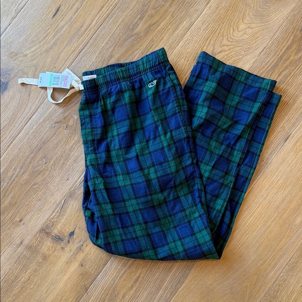Vineyard Vines Navy and Green Plaid Lounge Pants